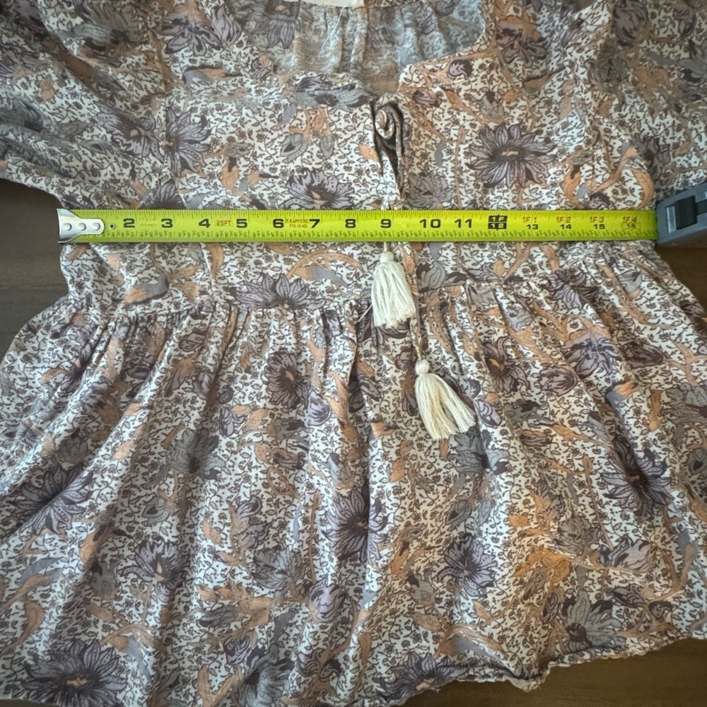 Lucky Brand Floral Cropped Boho Top Size Small - Picture 7 of 7